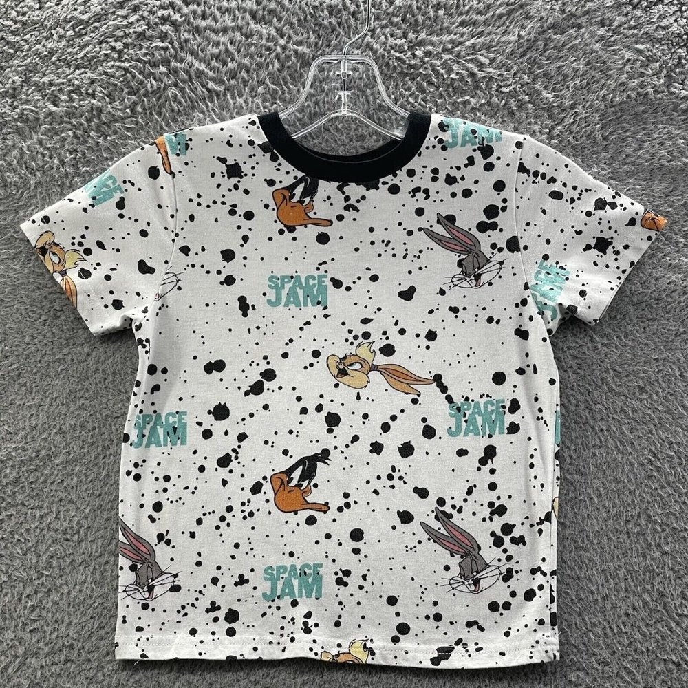 Space Jam T Shirt Boys Sized XS White Graphic Character